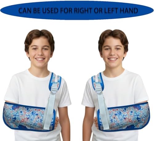 Arm Sling for Kid Shoulder Immobilizer for Recovery(Blue heart, Large)