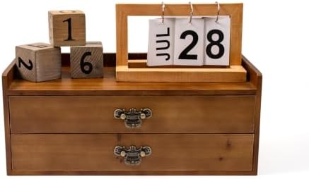 Wooden Drawers Organizer Soild 2 layers Desktop Drawer Storage Box