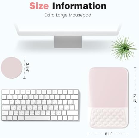 Ospelelf Mouse Pad with Wrist Rest Ergonomic Comfortable Pain Relief Mousepad Wrist Support for Computer Solid Pink
