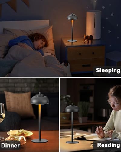 Cordless Table Lamps, Rechargeable LED Touch Lamp, Black, 4 Pack