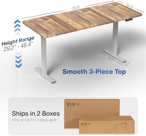 VIVO Reclaimed Wood 71 x 30 in Standing Desk, DESK-KIT-1G7P