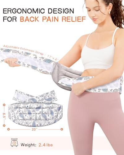 Microwave Heating Pad for Back with Moist Heat, Extra Large Microwavable Heating Wrap for Lumbar, Waist, Stomach, Shoulder, Neck Hot or Cold Pack, Reusable, Portable