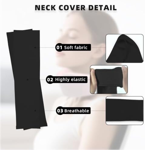 4 Piece Cervical Support Sleeve, Breathable Dustproof Cervical Support Sleeve, Elastic Soft Neck Brace Covers - For Men and Women, Suitable for Sleep Work Daily Use (Black)