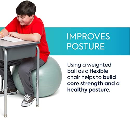 Bouncyband Balance Ball – Create Flexible Seating to Improve Focus at School, Office, or Home with This No-Roll Weighted Ball