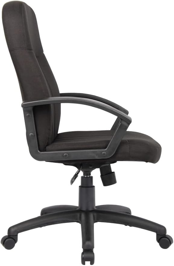 Boss Office Products Mid Back Fabric Managers Chair in Black, Black/Black (B8306-BK)