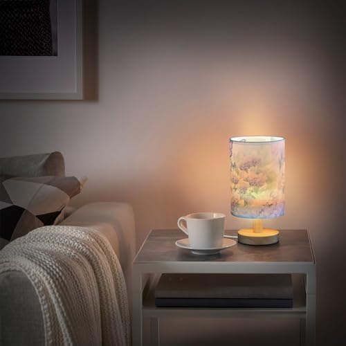 ALAZA Hydrangea Butterfly Floral Beautiful Decor Bedside Table Lamp with USB Port for Bedroom Nightstand Office Desk LED Bulb Included