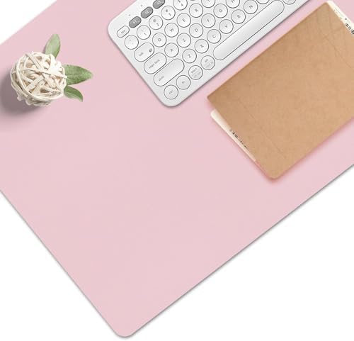 Desk Mat Set， Wrist Rest for Computer Keyboard, 3-in-1 Large Mouse Pad and Keyboard Wrist Rest Set, Non-Slip Desk Mat Protector for Office, Home(27.5×13.8 Inches, Pink)