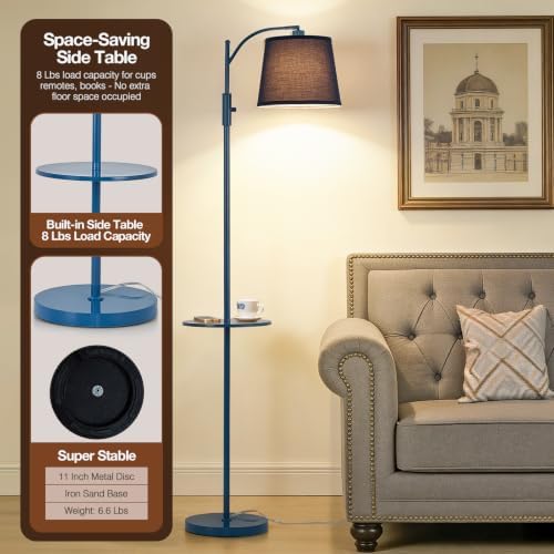 AIDENOEY Smart Floor Lamp with Side Table, Alexa & Google Assistant