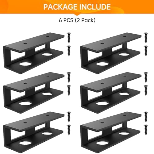 2 Pack Under Desk Laptop Mount with Anti-Scratch Felt Board, Holder Tray, Durable Shelf for Keyboard Storage