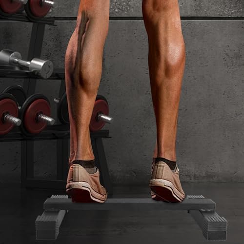 Steel Calf Raise Bar: Standing Calf Raise Machine - Calf Stretching Squat Foot Leg Stretch Block