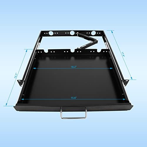 1U Rack Mount Sliding Keyboard Tray Cantilever for Server Data Network Rack