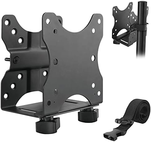 Mount-It! Adjustable Thin Client Mini PC Mount – Under Desk, Wall, Pole, or VESA Monitor Stand – Fits Mac mini, Small CPUs, Thin Clients, Docking Stations – Holds 11 lbs