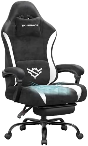 SONGMICS Gaming Chair, Ergonomic Computer Desk Chair with Footrest
