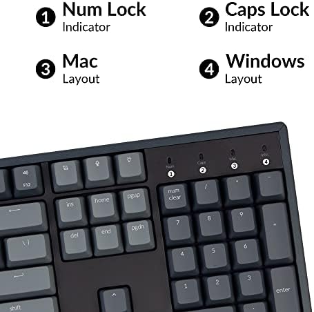 Keychron K10 Full Size 104 Keys Bluetooth Wireless/USB Wired Mechanical Gaming Keyboard with Keychron Super Brown Switch/RGB Backlight/Multitasking Computer Keyboard for Windows/Mac, Aluminum Frame