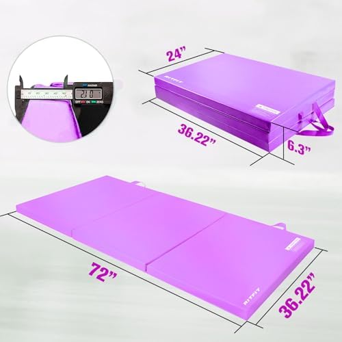 RitFit Upgraded Folding Exercise Mat, 2 Inch Thick Gymnastics Mat
