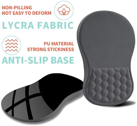 Ergonomic Mouse Pad Wrist Support with Memory Foam Massage Bulge, Carpal Tunnel Pain Relief Mousepad Wrist Rest for Mouse(12x8 inch, Dark Grey)
