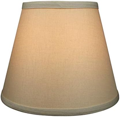 FenchelShades.com Lampshade 6" Top x 10" Bottom x 8" Slant Height With Spider Attachment 0.4 Inch Diameter for Lamps With a Harp (Khaki)