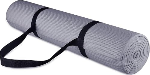 Fitvids All Purpose 1/4-Inch High Density Anti-Tear Exercise Yoga Mat with Carrying Strap with Optional Yoga Blocks, Multiple Colors
