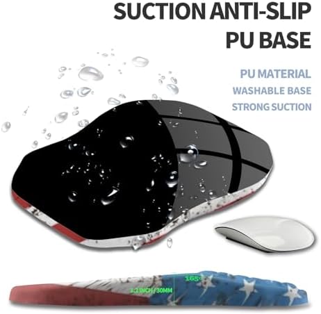 Ergonomic Raised Mouse Pad Wrist Support with Bilateral Slope Memory Foam Mousepad for Wrist Rest and Carpal Tunnel Pain Relief 11.8x7.9〃National Flag