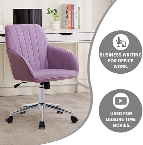Home Office Desk Chair with Memory Foam Seat and Silver Swivel Base