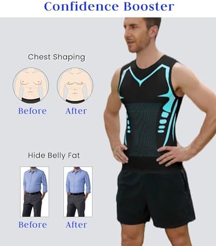 Compression Shirt Men Slimming Body Shaper Vest Crewneck Workout Tank Top