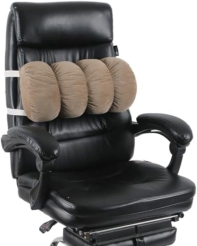 ALIBO Recliner Chairs Lumbar Bolster Pillow Low Back Pain Relief Support Cushion with Adjustable Straps Nonslip Lumbar Roll Leg Booster Pillow