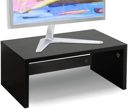 TEAMIX 6.7 inch Tall Monitor Stand Riser, Wood Shelf Riser, Desk Organizer