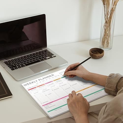 Beautiful Weekly Planner - Undated To Do List Notepad with 52 Sheets