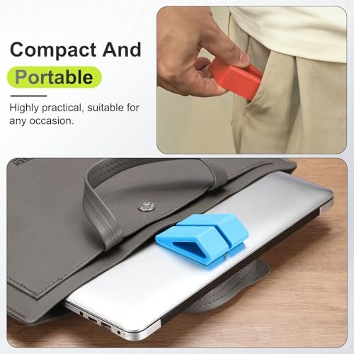 PATIKIL Laptop Wedge, 4-Pack Portable Laptop Stand Computer Notebook Holder Keyboard Stand Lifter Risers Plastic Anti-Slip Ventilated Elevated Feet for Desktop Keyboard Tablet, Gray