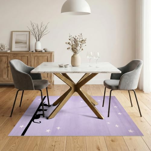 5'x7' Black Cat Lavender Starry Ultra-Soft Area Rug