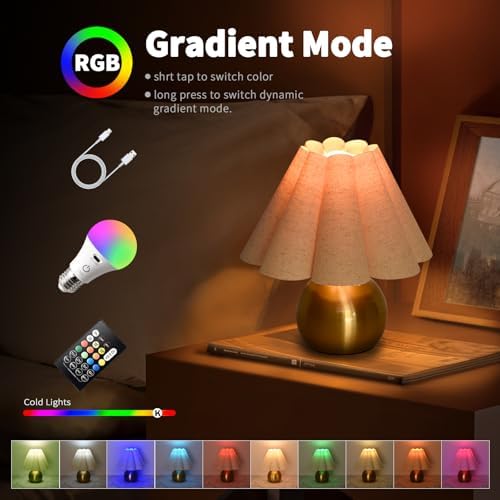 Ziqqeelam Rechargeable Cordless Small Table Lamp, Battery Operated Remote Control Gold Mini Table Lamps for Bedroom Nightstand, Cute Small Table Lamp for Small Spaces for Kitchen Counter, Bookshelf