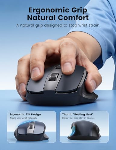 Wireless Mouse for Laptop, Quiet Cordless Computer Mice for Office & Travel