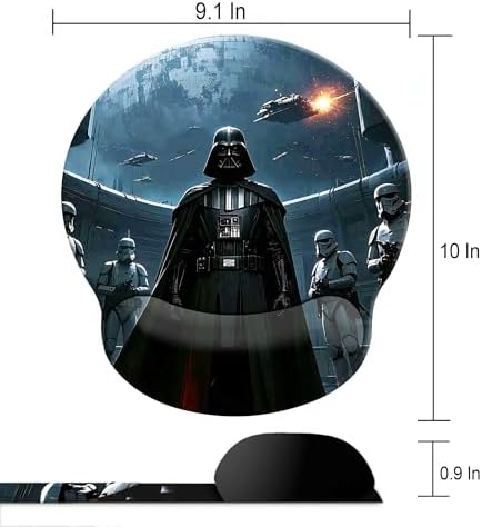 Cool Mouse Pad with Wrist Rest, Waterproof Non Slip Rubber Base Mouse Pads for Desk Office Laptop, Black Ergonomic Mousepad with Wrist Support Suitable for Laptop Desktop and Work