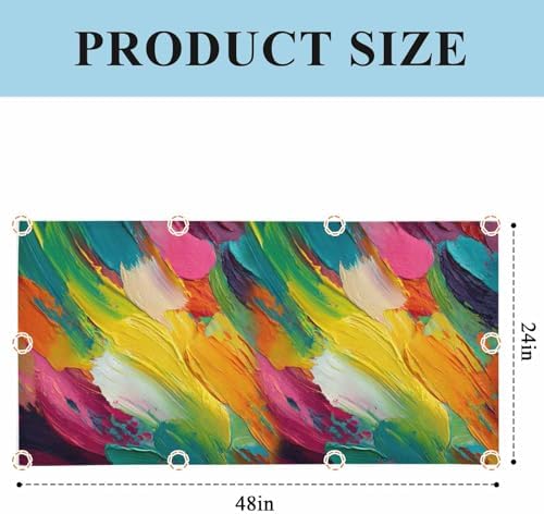 Red Blue Rainbow Brush Abstract Graffiti Street Art Magnetic Fluorescent Light Covers for Ceiling Lights 2 x 4 Feet,Office Classroom Kitchen Drop Ceiling Light Covers Filters Shade Panel 4 Packs