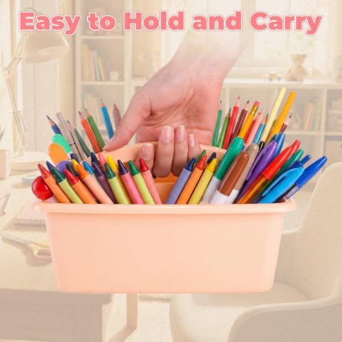 Kathfly 18 Pack Classroom Caddy Organizer with Handle Bulk, Mixed Color 2