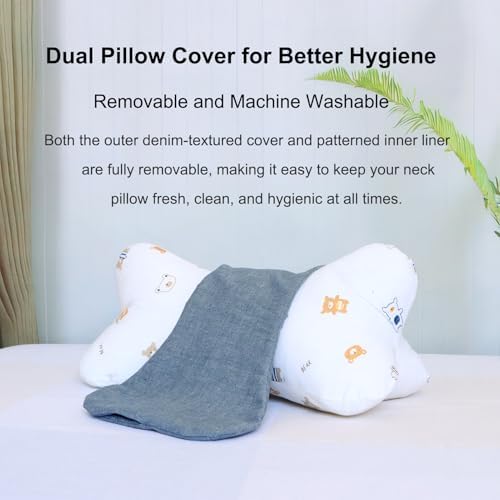 Neck & Cervical Pillows Dog Bone Shaped Travel Neck Pillows With Washable Removable Cover For Car Bus Truck Driving Comfort Head Rest Support Bone Pillows For Neck Chiropractic Pillow ( Size : D )