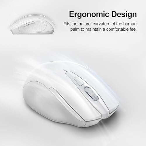TECKNET Wireless Mouse Rechargeable, 2.4G Computer Mice with USB-A Receiver