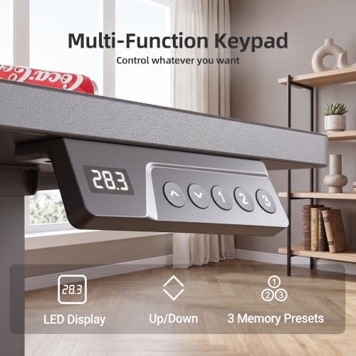 Claiks Electric Standing Desk 55x24 Inch Adjustable Desk, Black