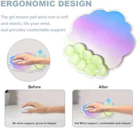 Gel Cloud Wrist Rest and Mouse Pad Support Set - Office Accessories