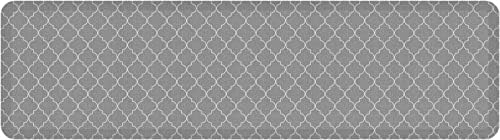 GelPro Anti-Fatigue Designer Comfort Kitchen Floor Mat, 20x72, Trellis Grey Stain Resistant Surface with 3/4” Thick Ergo-Foam Core for Health and Wellness