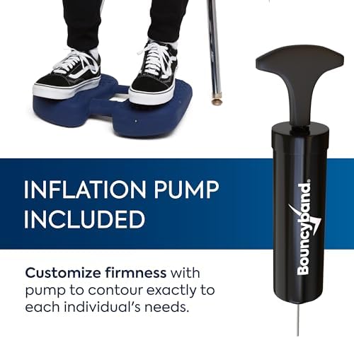 Bouncyband Wiggle Feet, Dark Blue, 6 Pack – Sensory Foot Cushion Quietly Facilitates Movement to Help Improve Concentration - 12” x 9” x 2.5” Sensory Tool, Ideal for The Classroom, Work, or at Home