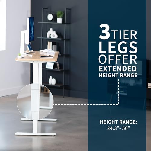 VIVO Real Bamboo 60 x 24 in Standing Desk, DESK-KIT-2W6O