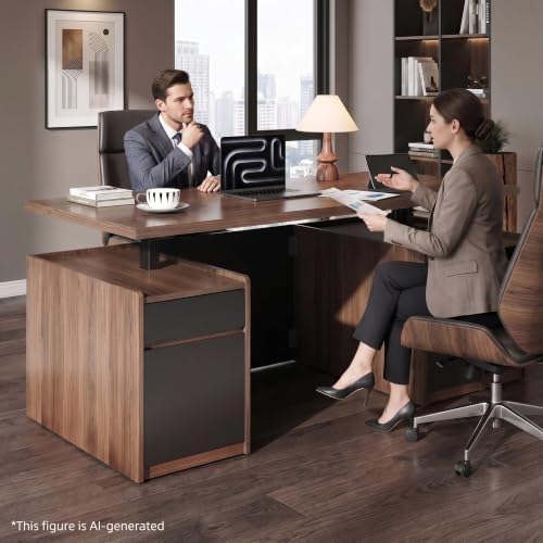ModernMate 71" Executive Electric Standing Desk with 3 Drawers & Storage