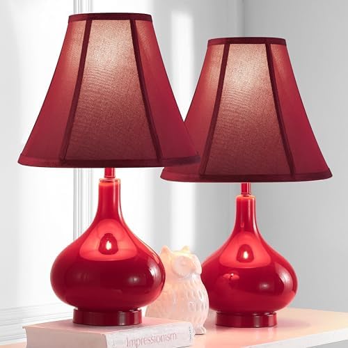 GO&SO Set of 2 Burgundy Bell Lamp Shades 6" x 13" x 9.8" Spider