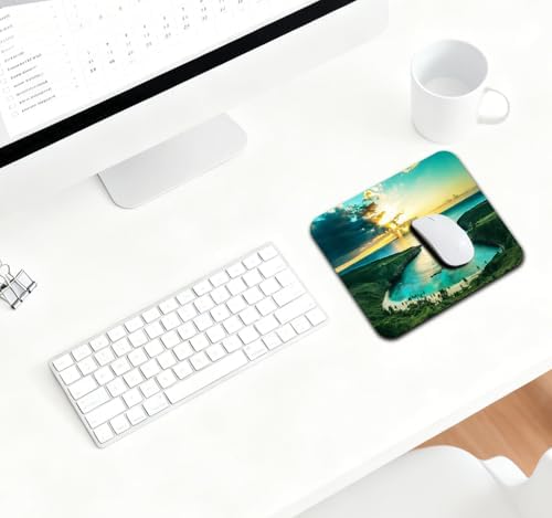 9.5x7.9 Inch Office/Gaming Mouse Pad, Hawaiian Scene Sunrise Over Hanauma Bay Oahu Hawaii, Cute Anti-Slip Mat for Desk Decor