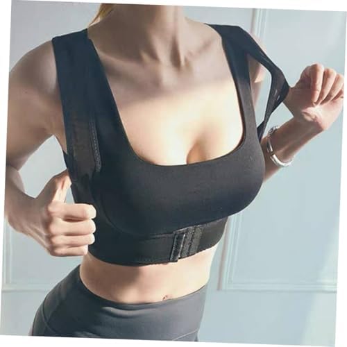 Women Back Posture Corrector Brace Adjustable Nylon Spandex Black