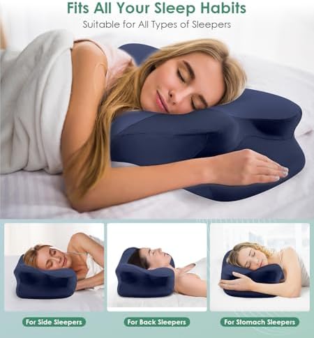 DONAMA Cervical Pillow Ergonomic Memory Foam Pillow for Neck Support
