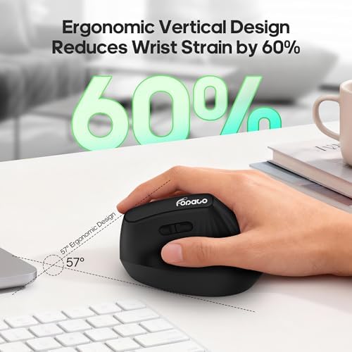 Ergonomic Vertical Mouse, Silent Wireless Bluetooth Mouse