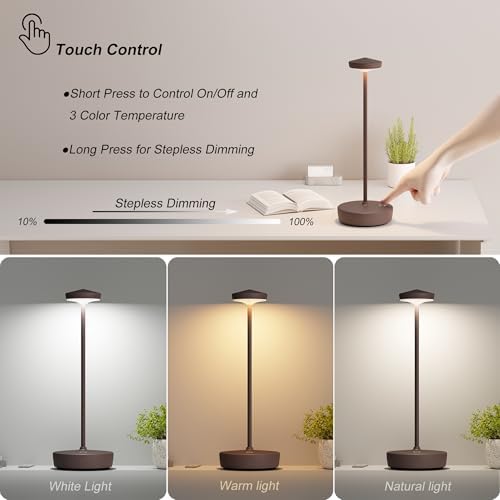 TBBGA Cordless Table Lamp Rechargeable 1 Pack, 5000mAh Battery Table Light
