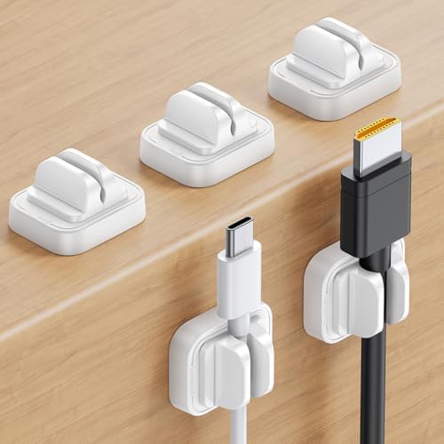Lamicall 5 Pack Spring Fixed Cord Holder Clips, Desk Cable Organizer